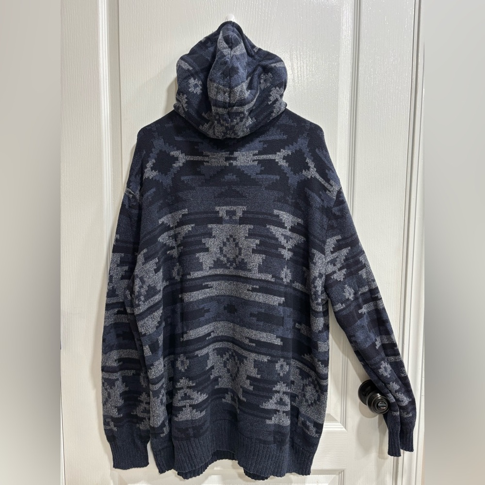 American Eagle Outfitters Black Label Hooded Sweater, Aztec, Pocket, XL - Picture 5 of 5